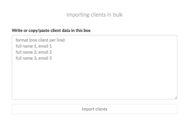 importing clients in bulk